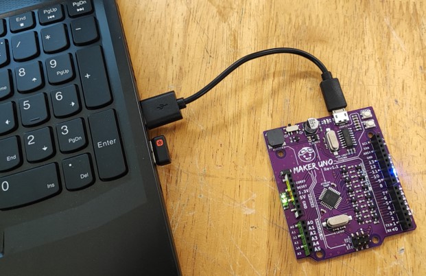 Image of connecting microcontroller to the computer